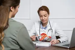 Female doctor explaining reproductive health and infertility treatment to a patient at a sexual health clinic in Nashik for fertility and women wellness consultation.